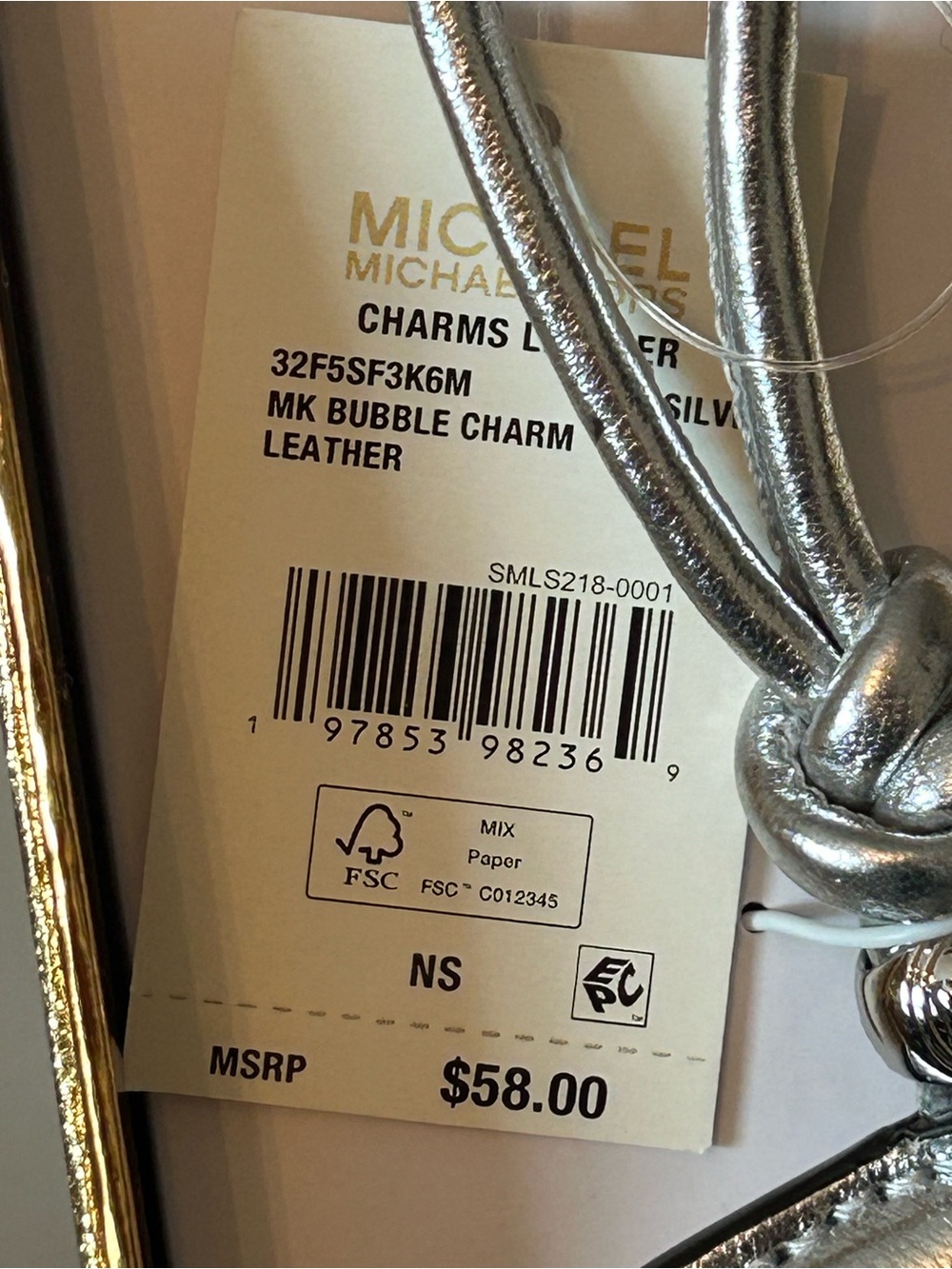 NWT! Michael Kors Leather Bubble Key/Bag Charm - Picture 6 of 7